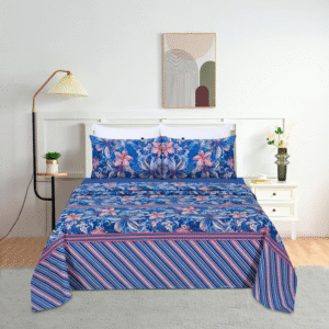 Clematis 3-PCS Printed Bedsheet Set
